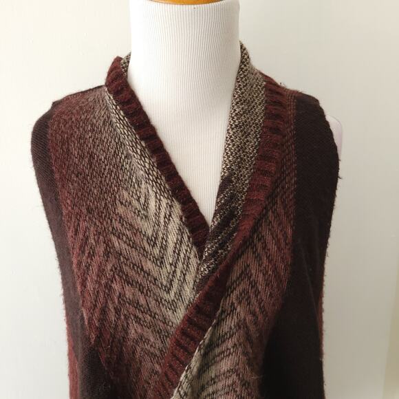 Anthropologie Sleeping on Snow Mabli Wool Blend Sweater Vest Brown M/L - Picture 5 of 12